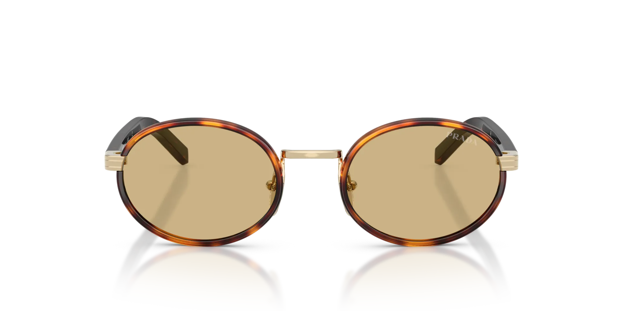 Prada PR B56S 21E10R Occhiali da sole Acciaio Tartaruga Rotonda Normale - immagine 3