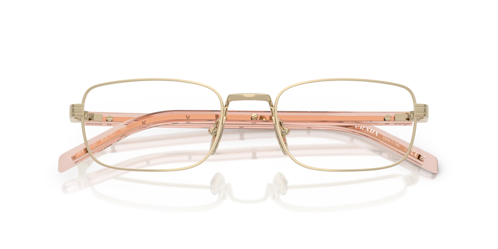 Prada PR B54V ACX1O1 Montature da vista Metallo Oro Squadrata Normale - immagine 2