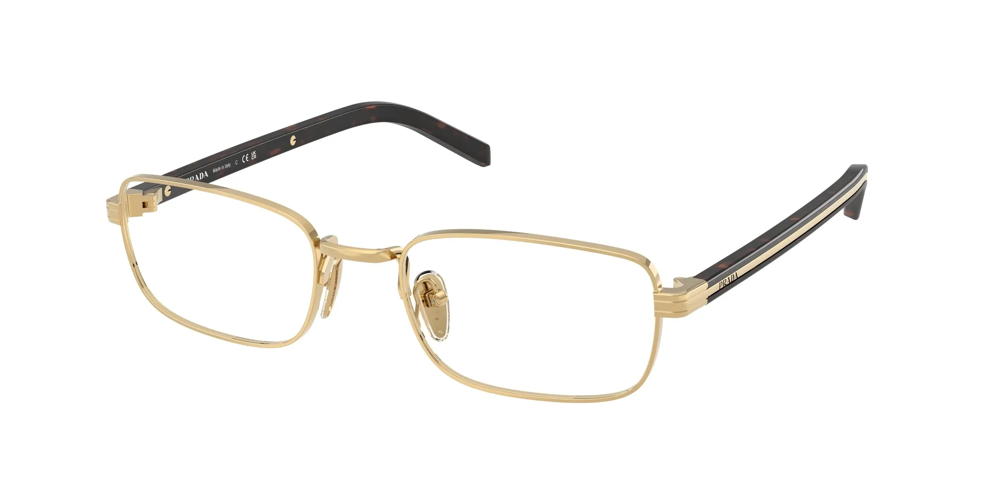Prada PR B54V 5AK1O1 Montature da vista Metallo Oro Squadrata Normale - immagine 1