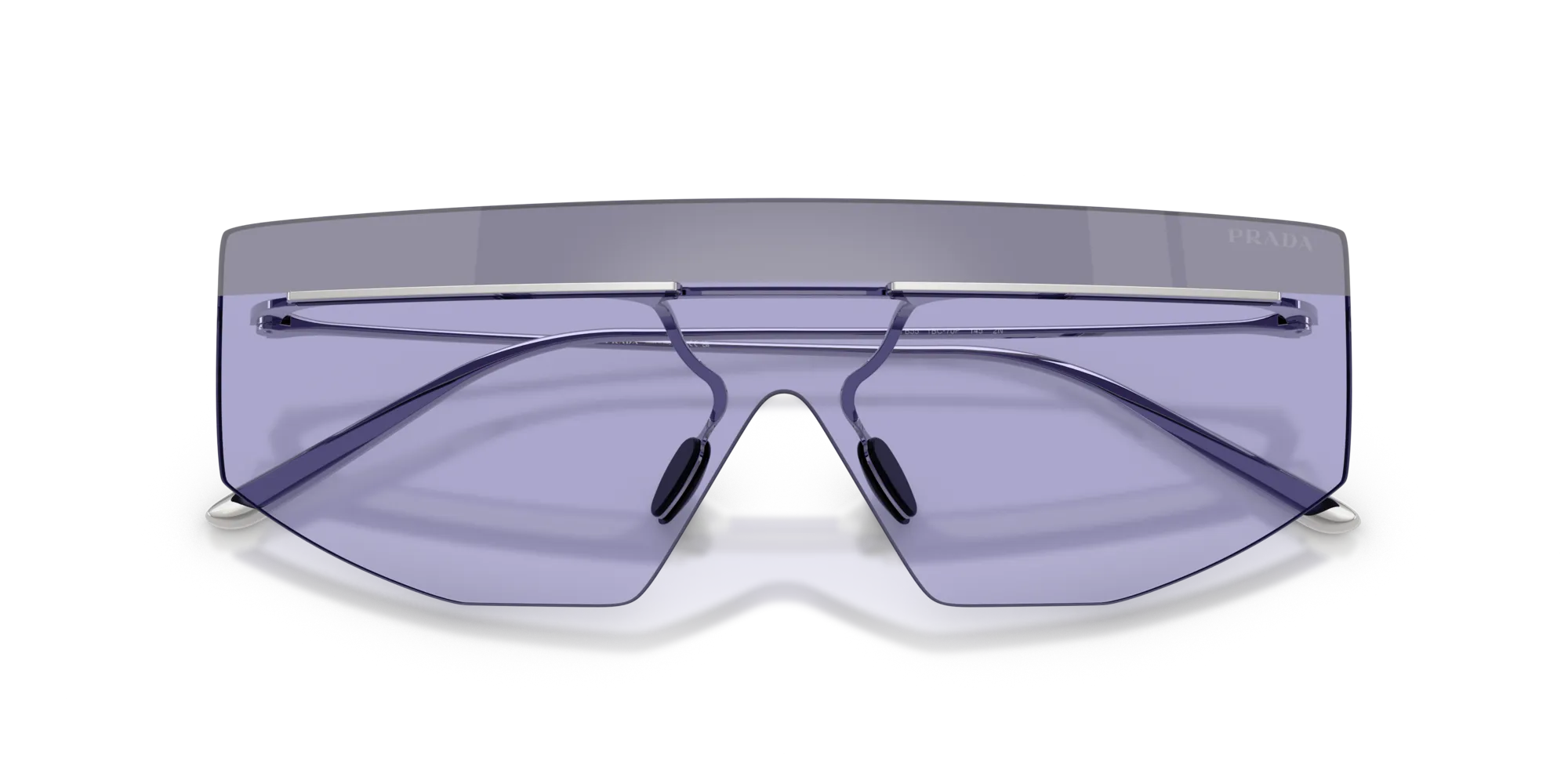 Prada PR B55S 1BC70P Occhiali da sole Metallo Argento Viola Geometrica Normale - immagine 2