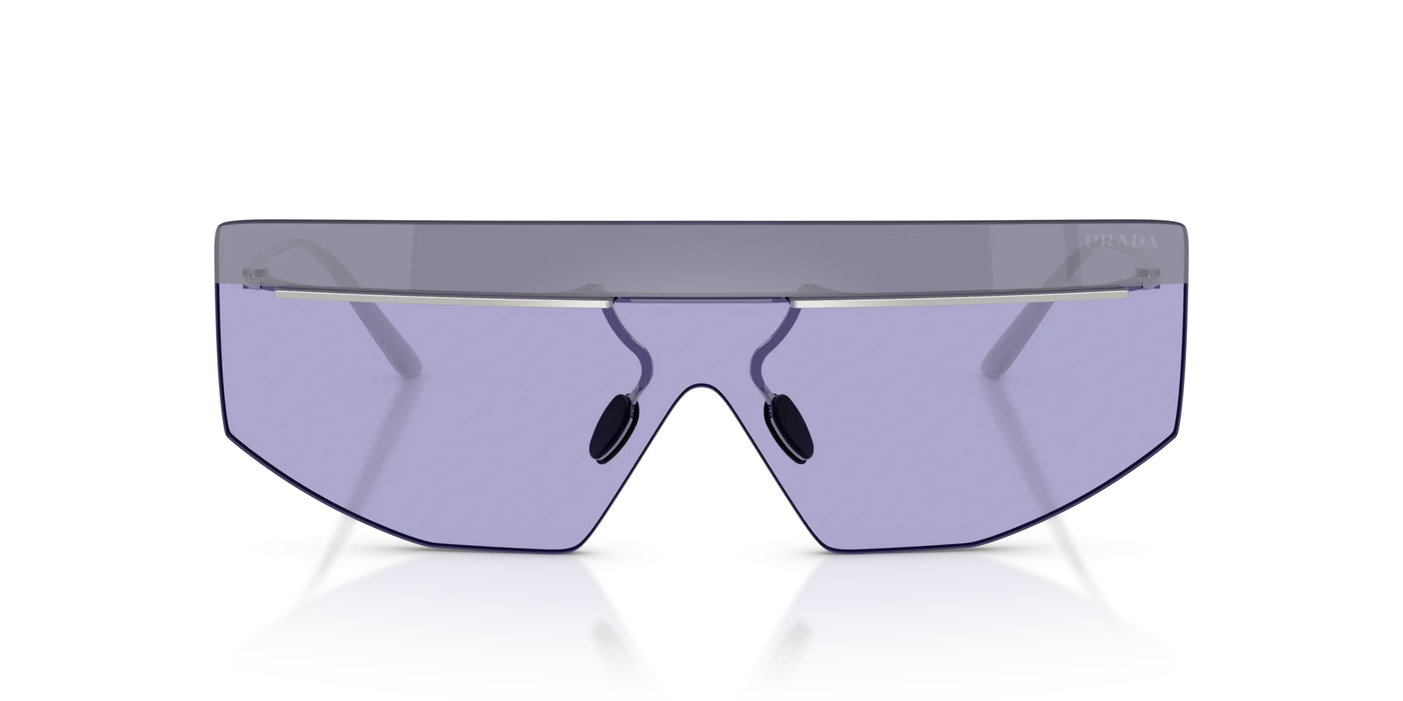 Prada PR B55S 1BC70P Occhiali da sole Metallo Argento Viola Geometrica Normale - immagine 3
