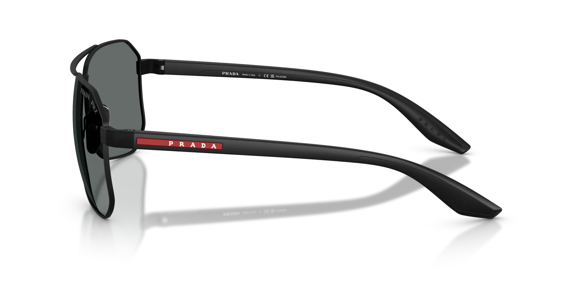 Prada Linea Rossa PS A53S DG05Z1 Occhiali da sole Metallo Nero Grigio Pilot Polarizzata - immagine 4