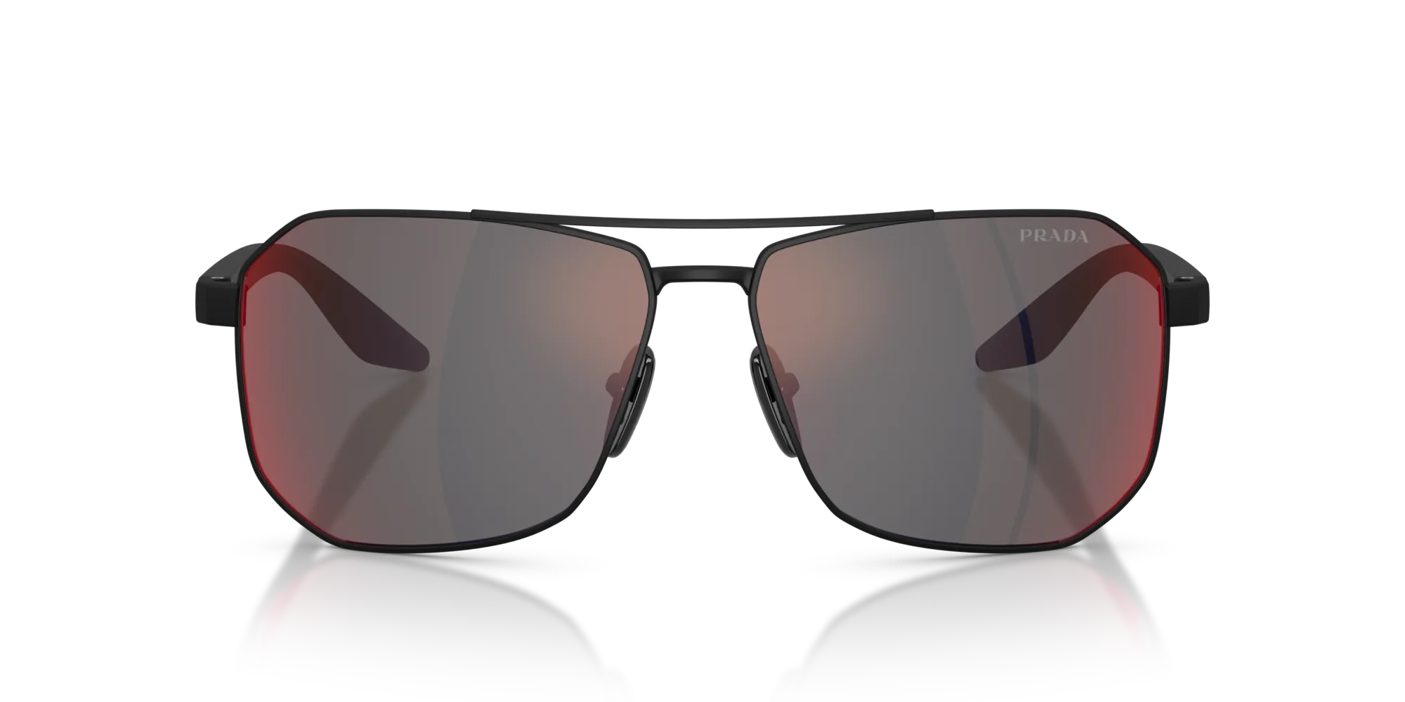 Prada Linea Rossa PS A53S DG008F Occhiali da sole Metallo Nero Grigio Pilot Specchiate - immagine 3