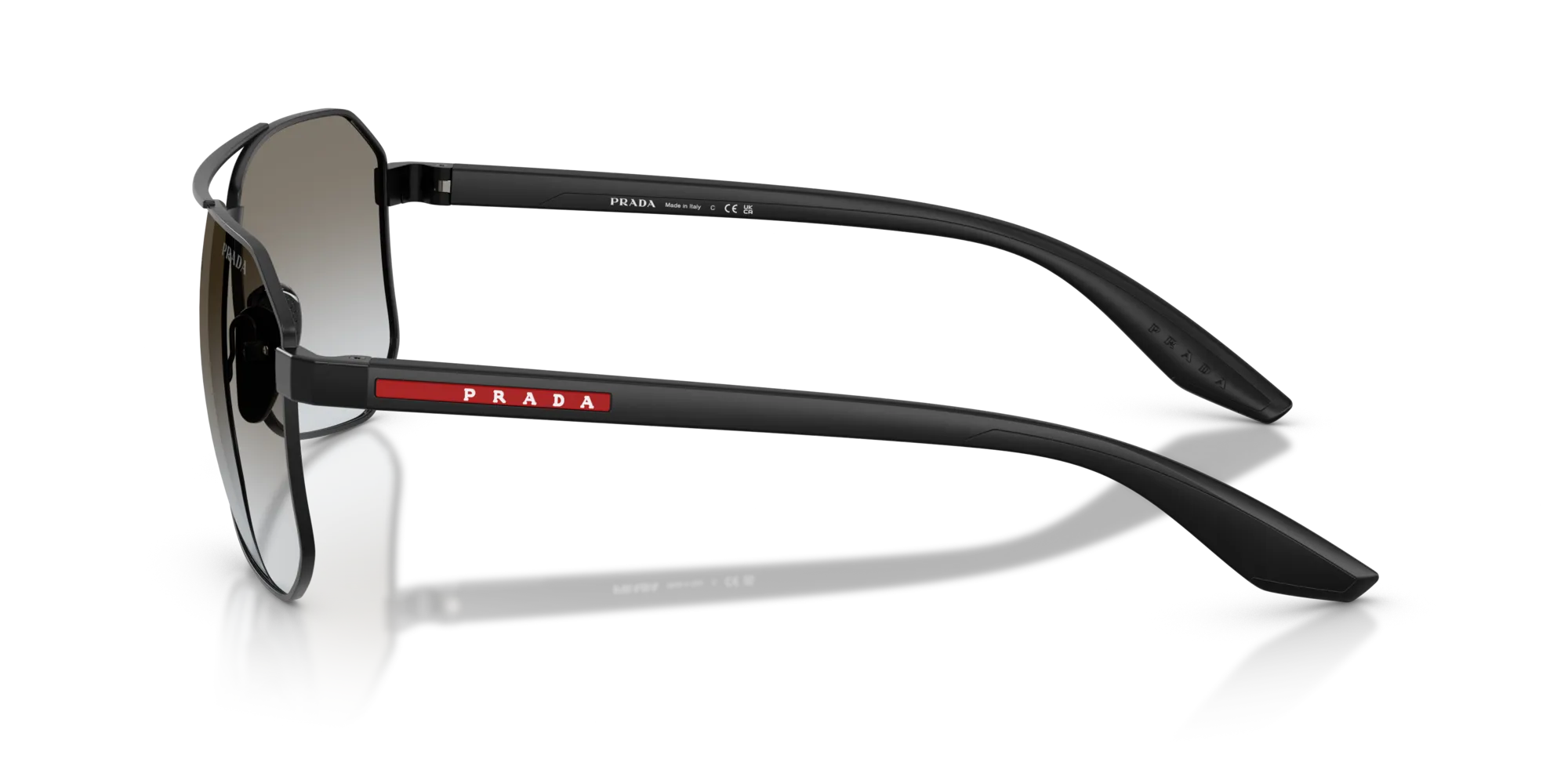Prada Linea Rossa PS A53S 1BO5O0 Occhiali da sole Metallo Nero Grigio Pilot Normale Sfumato - immagine 4