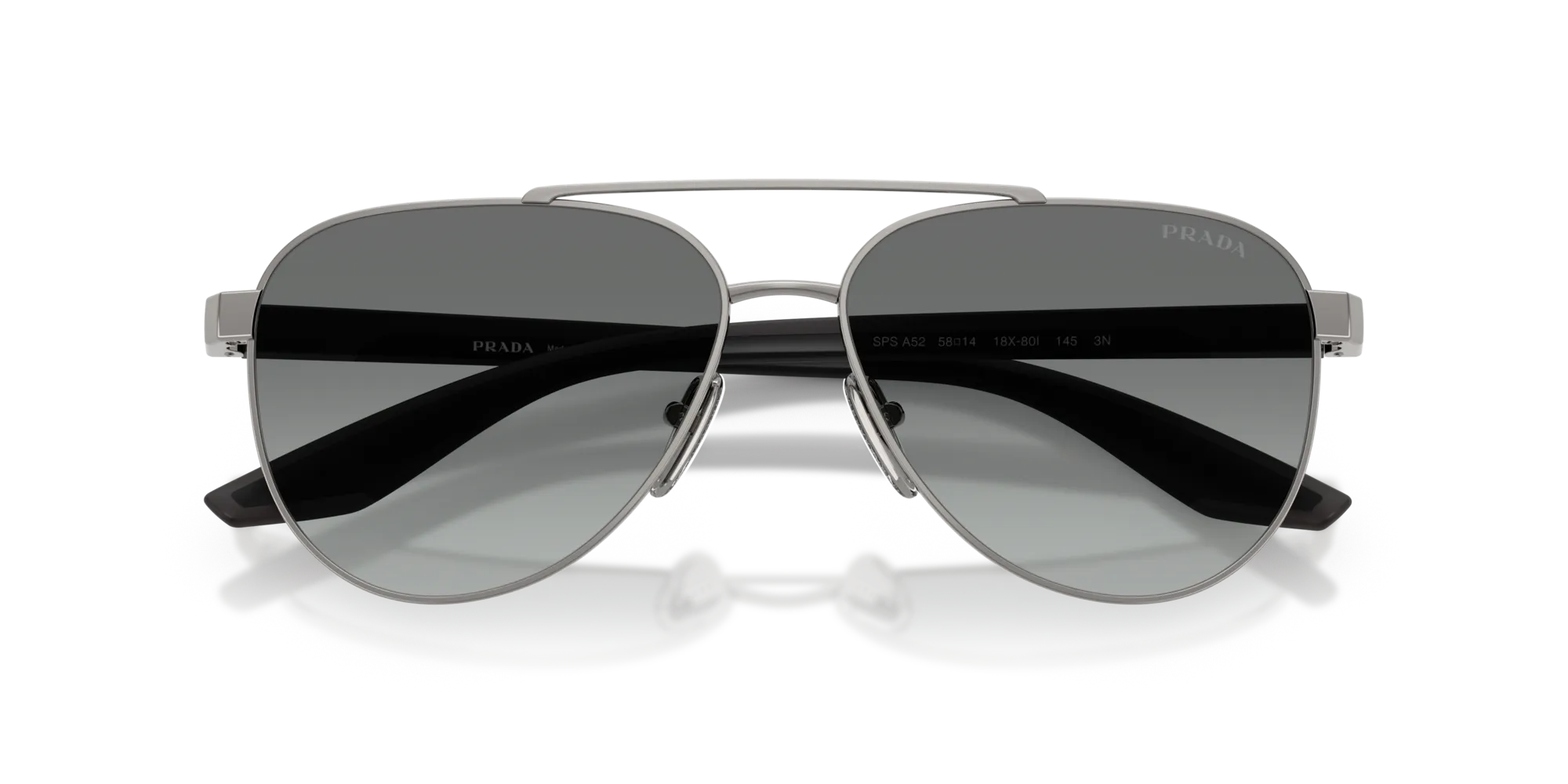 Prada Linea Rossa PS A52S 5AV3M1 Occhiali da sole Metallo Grigio Grigio Pilot Normale Sfumato - immagine 2