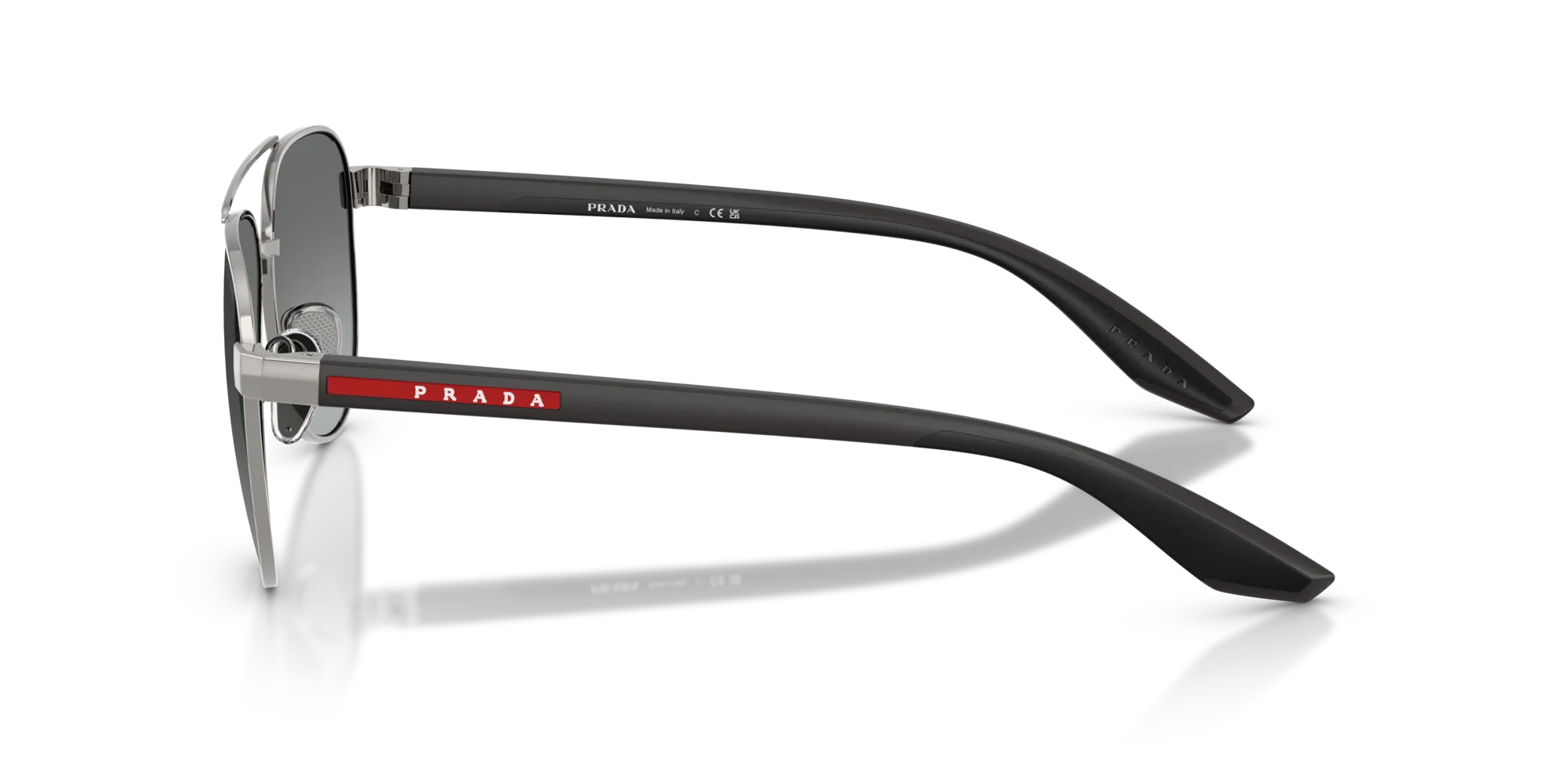 Prada Linea Rossa PS A52S 5AV3M1 Occhiali da sole Metallo Grigio Grigio Pilot Normale Sfumato - immagine 4