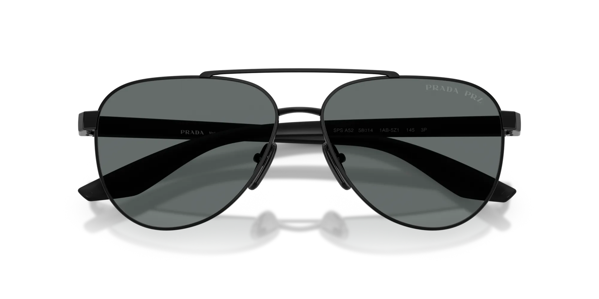 Prada Linea Rossa PS A52S 1AB5Z1 Occhiali da sole Metallo Nero Grigio Pilot Polarizzata - immagine 2