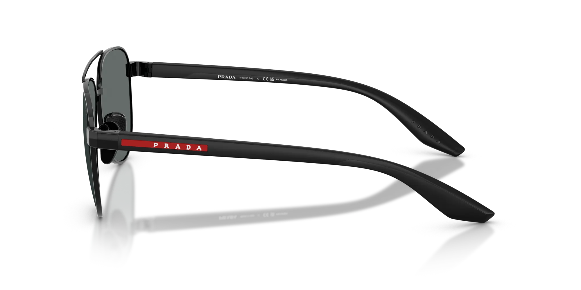 Prada Linea Rossa PS A52S 1AB5Z1 Occhiali da sole Metallo Nero Grigio Pilot Polarizzata - immagine 4