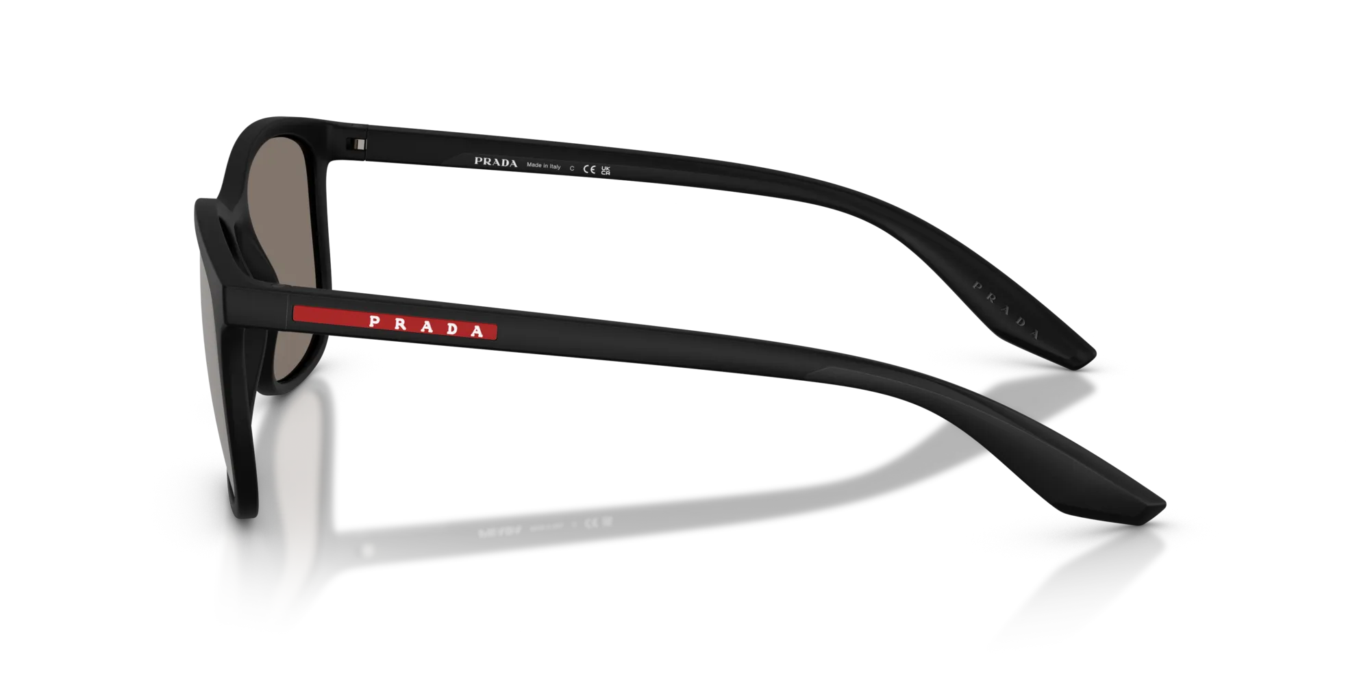 Prada Linea Rossa PS A08S 1BO2B0 Occhiali da sole Iniettato Nero Grigio Pillow Specchiate - immagine 4