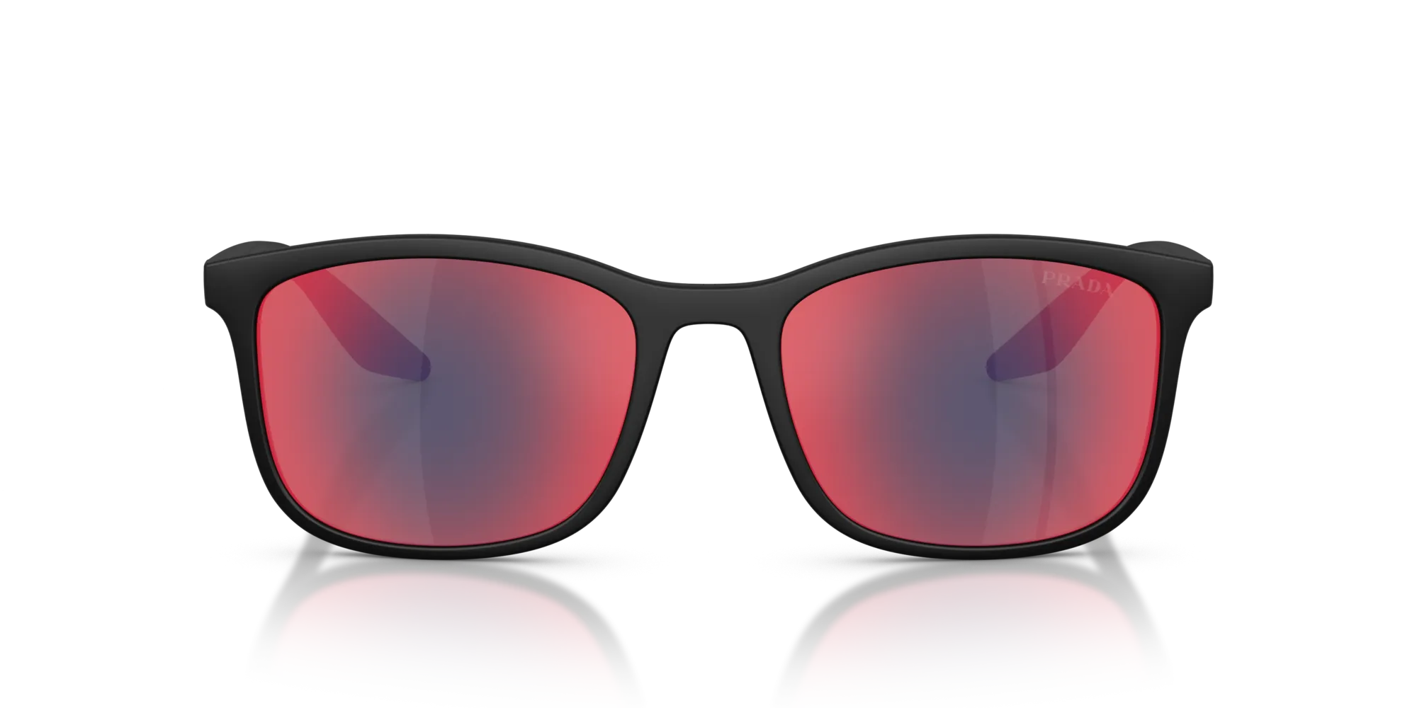 Prada Linea Rossa PS A08S 1BO08F Occhiali da sole Iniettato Nero Grigio Pillow Specchiate - immagine 3