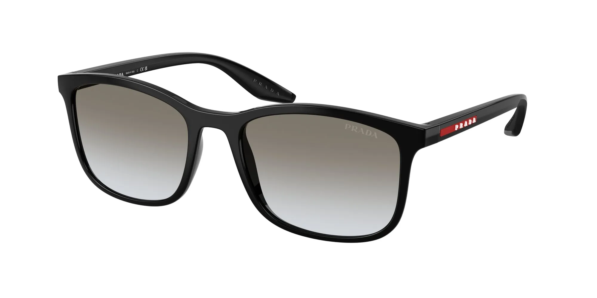 Prada Linea Rossa PS A08S 1AB0A7 Occhiali da sole Iniettato Nero Grigio Pillow Normale Sfumato - immagine 1