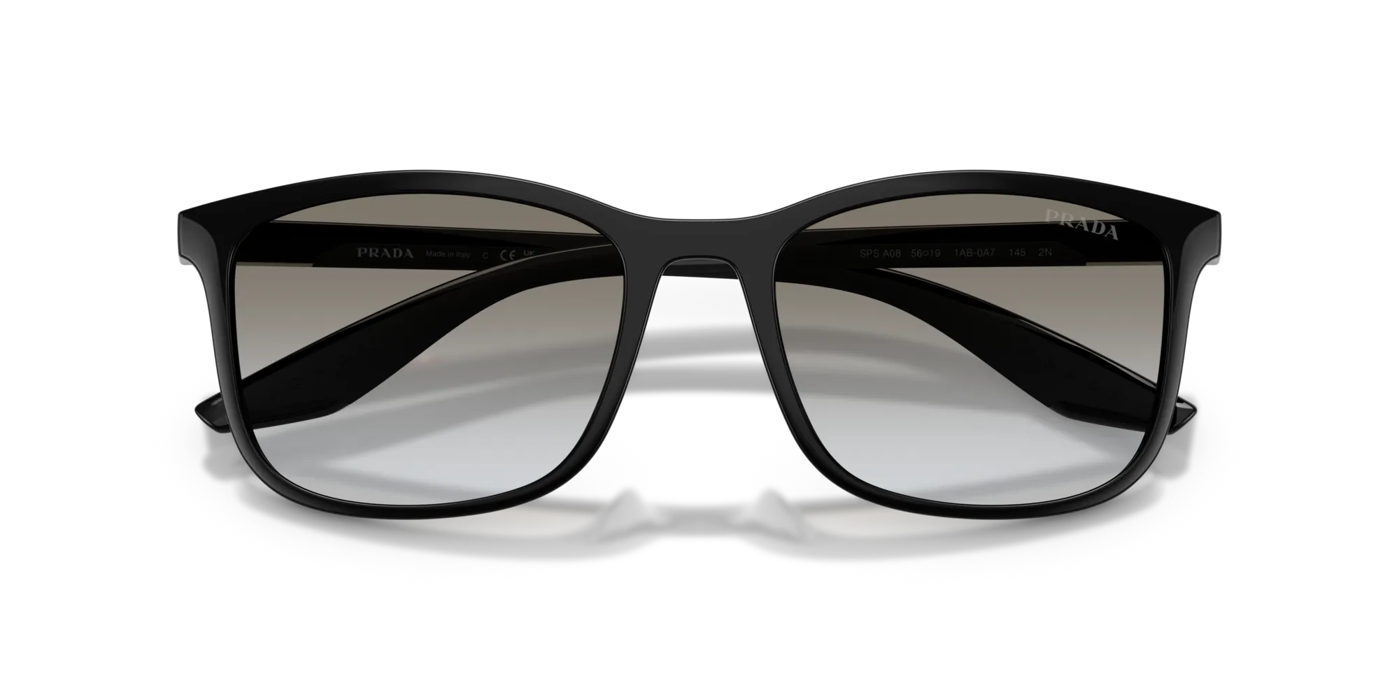 Prada Linea Rossa PS A08S 1AB0A7 Occhiali da sole Iniettato Nero Grigio Pillow Normale Sfumato - immagine 2