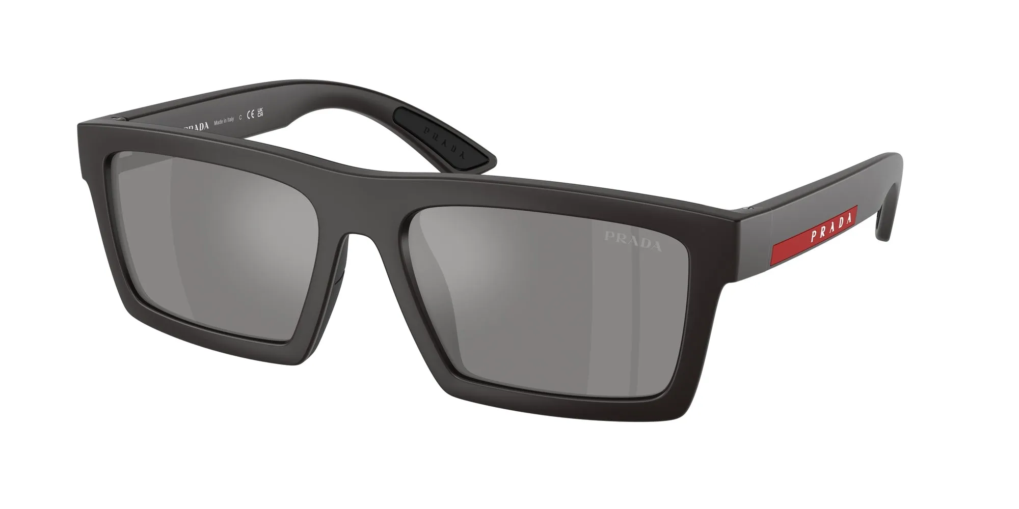 Prada Linea Rossa PS A07S 18K60A Occhiali da sole Iniettato Grigio Grigio Squadrata Specchiate - immagine 1