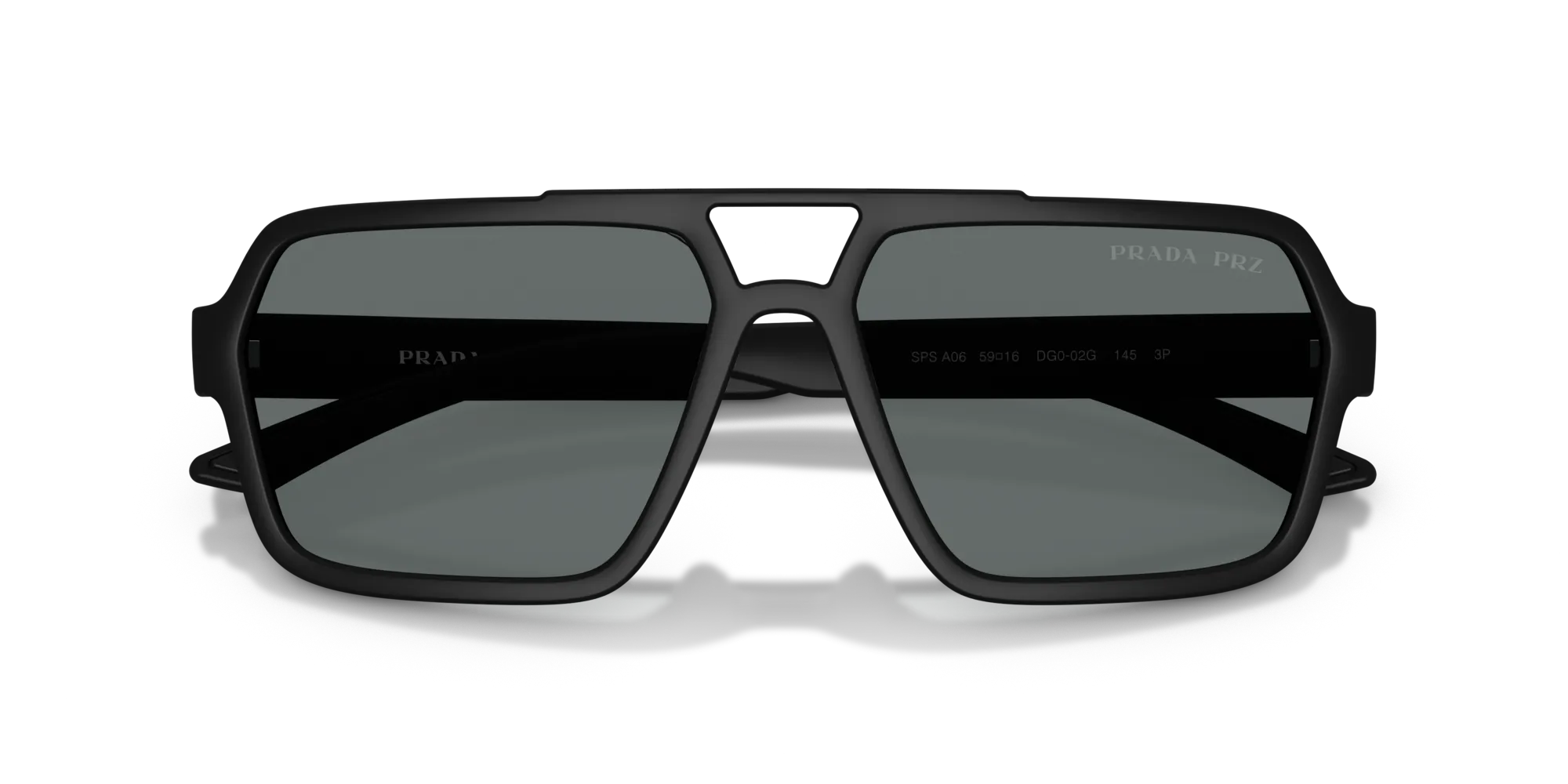 Prada Linea Rossa PS A06S DG002G Occhiali da sole Iniettato Nero Grigio Pilot Polarizzata - immagine 4