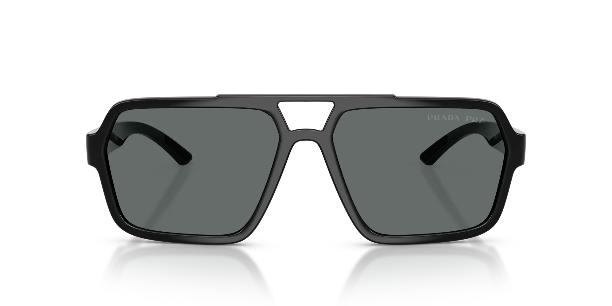 Prada Linea Rossa PS A06S 1AB02G Occhiali da sole Iniettato Nero Grigio Pilot Polarizzata - immagine 3