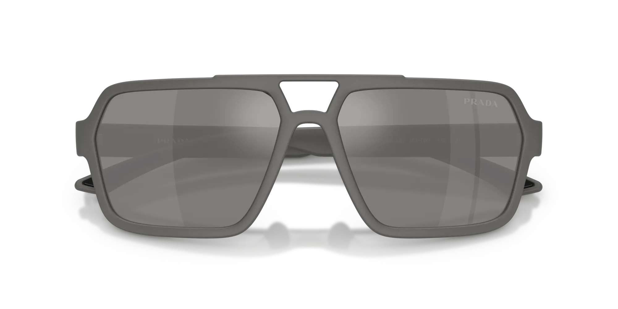 Prada Linea Rossa PS A06S 16X7W1 Occhiali da sole Iniettato Grigio Grigio Pilot Specchiate - immagine 2