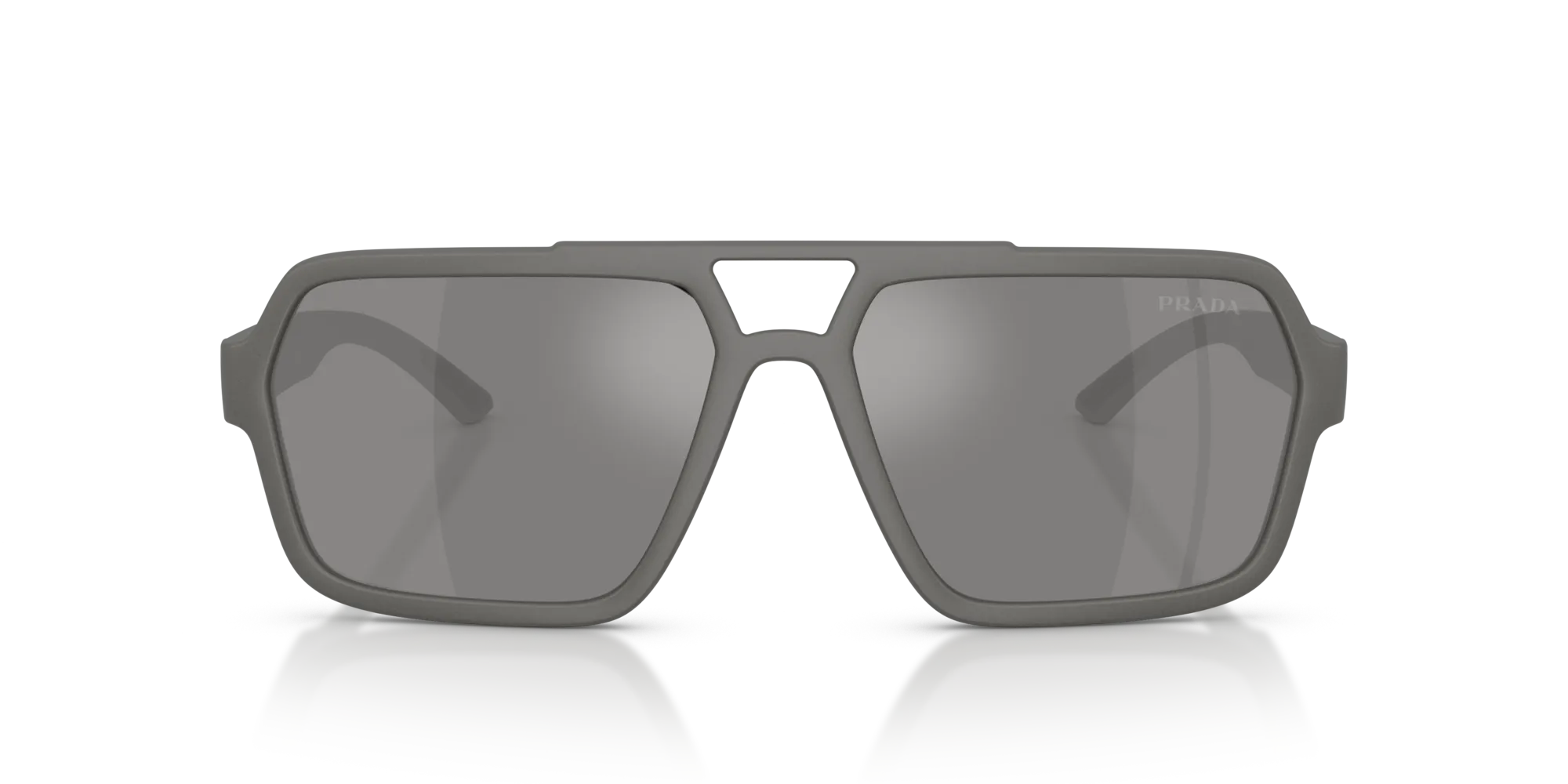 Prada Linea Rossa PS A06S 16X7W1 Occhiali da sole Iniettato Grigio Grigio Pilot Specchiate - immagine 3