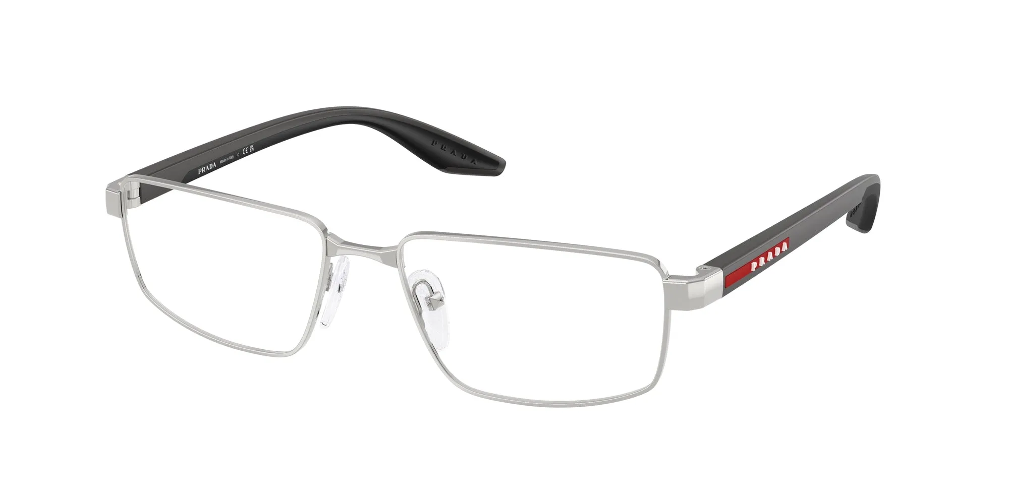 Prada Linea Rossa PS 52RV 1BC1O1 Montature da vista Metallo Argento Squadrata Normale - immagine 1