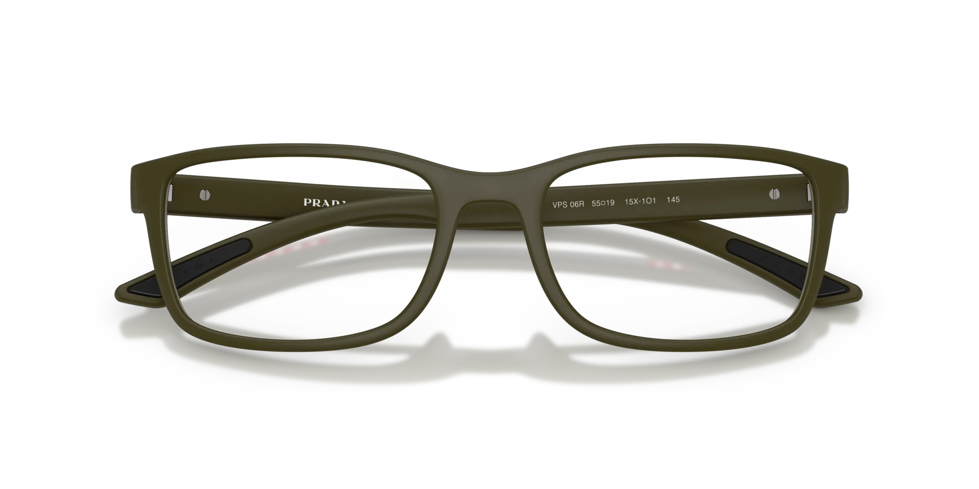 Prada Linea Rossa PS 06RV 15X1O1 Montature da vista Iniettato Verde Trasparente Pillow Normale - immagine 2