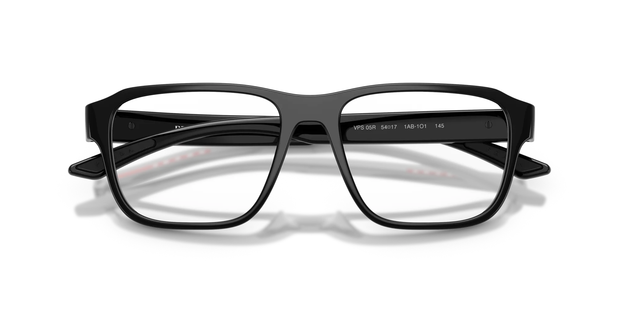 Prada Linea Rossa PS 05RV 1AB1O1 Montature da vista Iniettato Nero Geometrica Normale - immagine 2