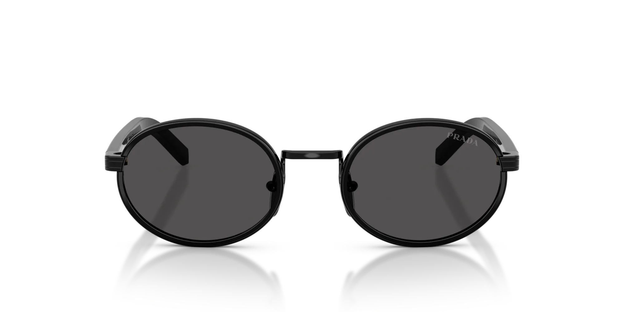 Prada PR B56S AAV08Z Occhiali da sole Acciaio Nero Grigio Rotonda Normale - immagine 3