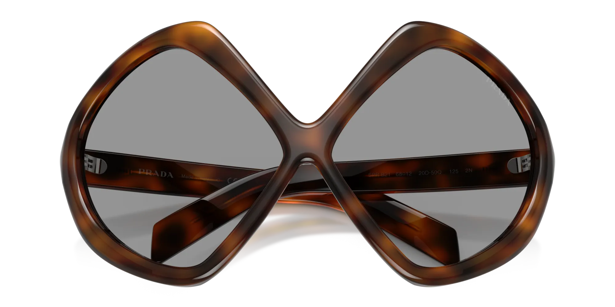 Prada PR B21S 20D50Q Occhiali da sole Acetato Havana Grigio Geometrica Normale - immagine 2