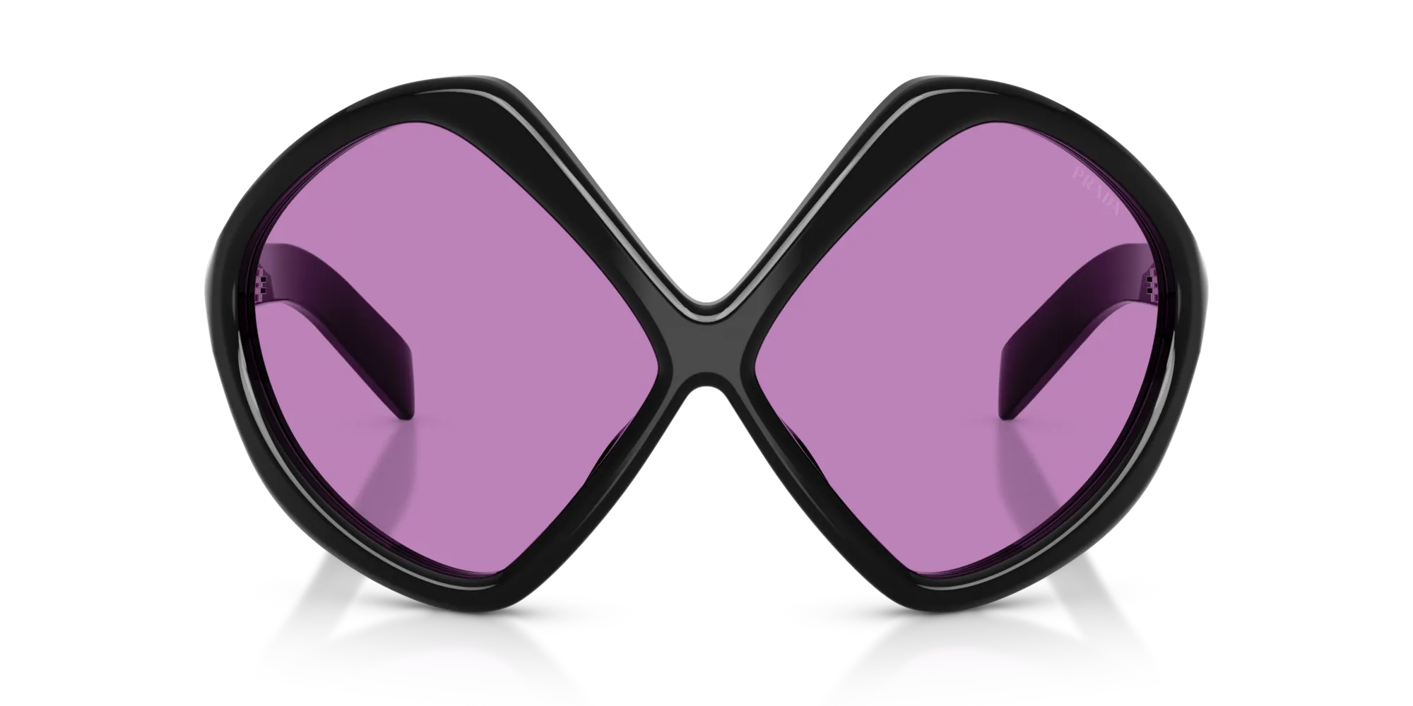 Prada PR B21S 16K30G Occhiali da sole Acetato Nero Viola Geometrica Normale - immagine 3