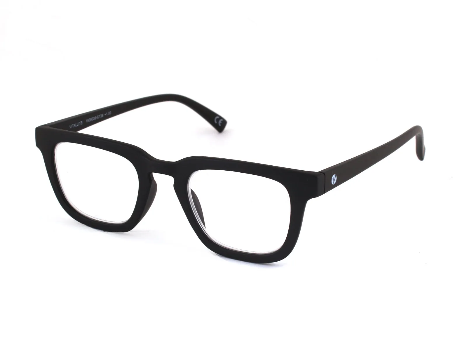 Vitallite Unisex MOD. 495 Occhiali da lettura Acetato Nero-opaco Squadrata - immagine 3