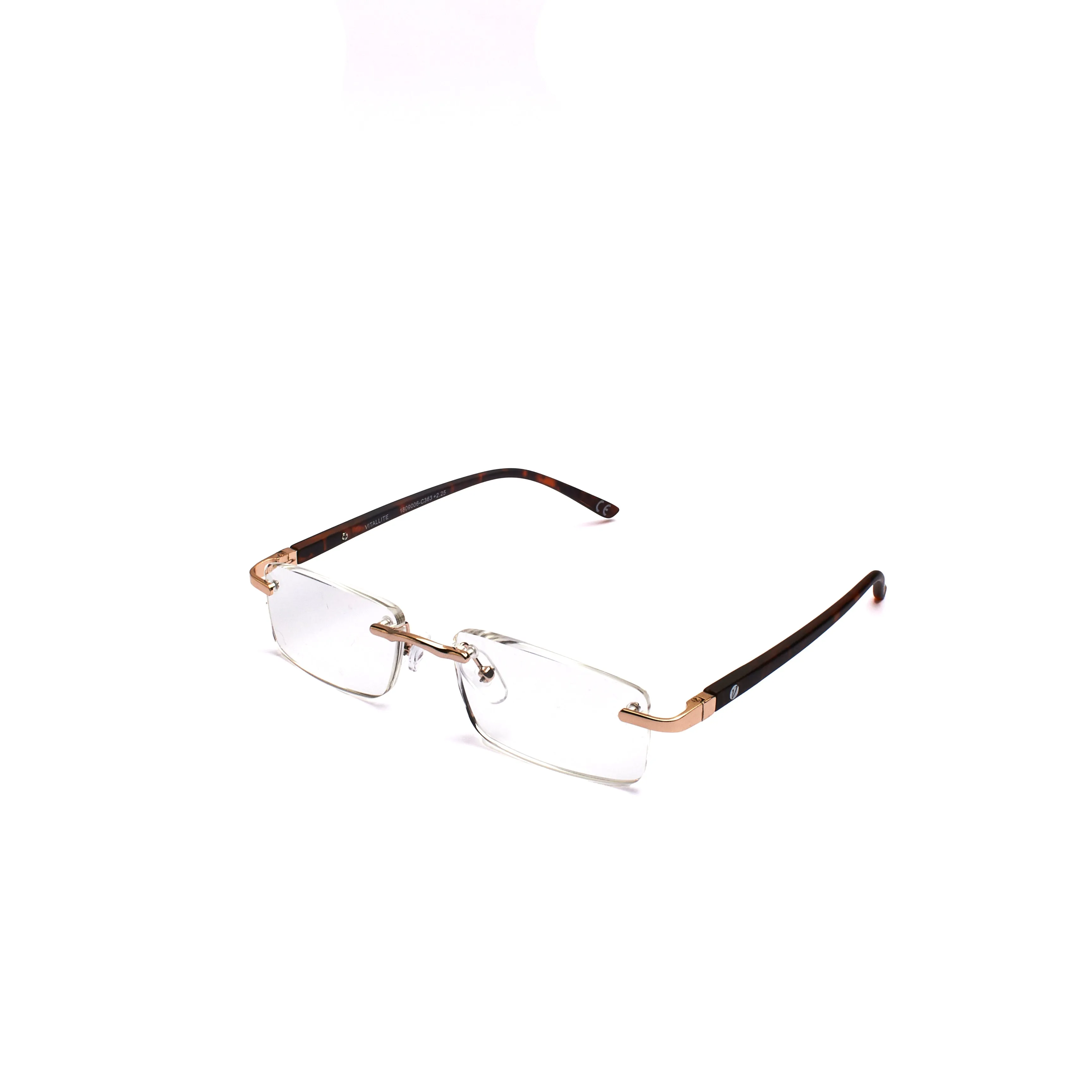 Vitallite Unisex MOD. 530 Occhiali da lettura Metallo Oro Squadrata - immagine 1