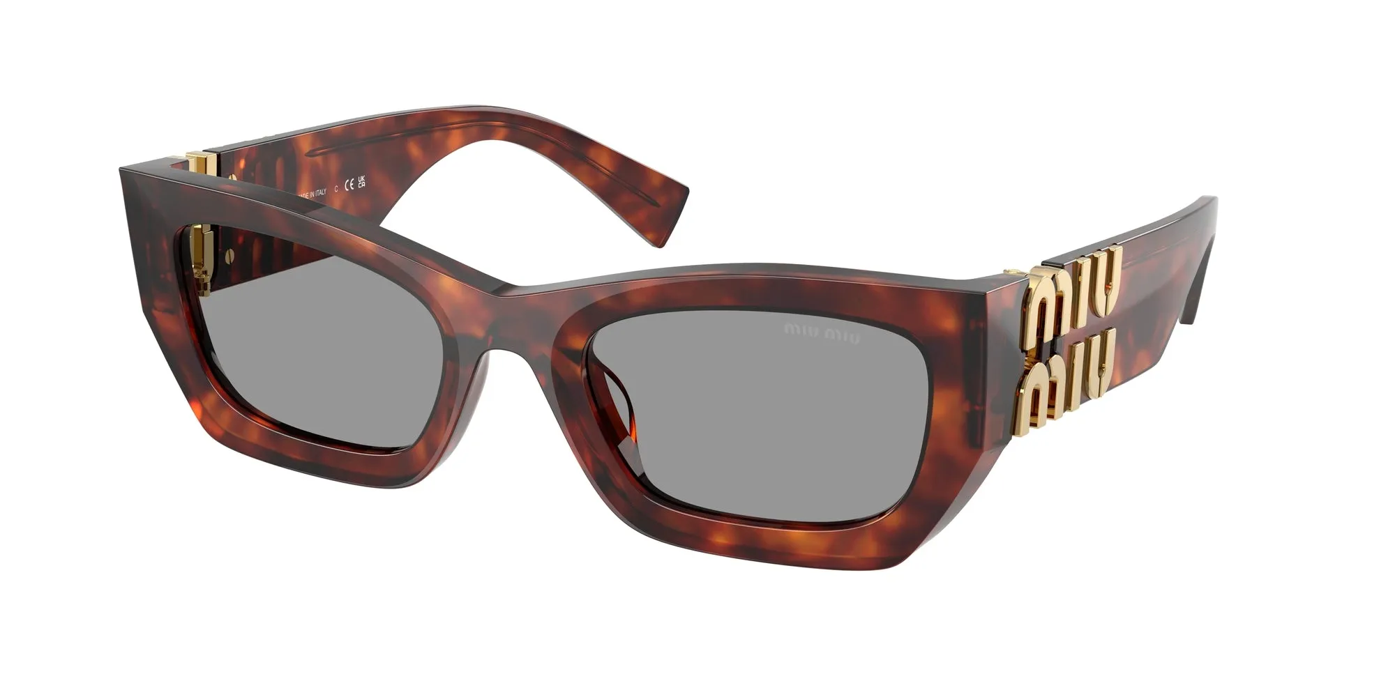 Miu Miu MU 09WS 21C40O Occhiali da sole Acetato Tartaruga Grigio Squadrata Normale - immagine 1