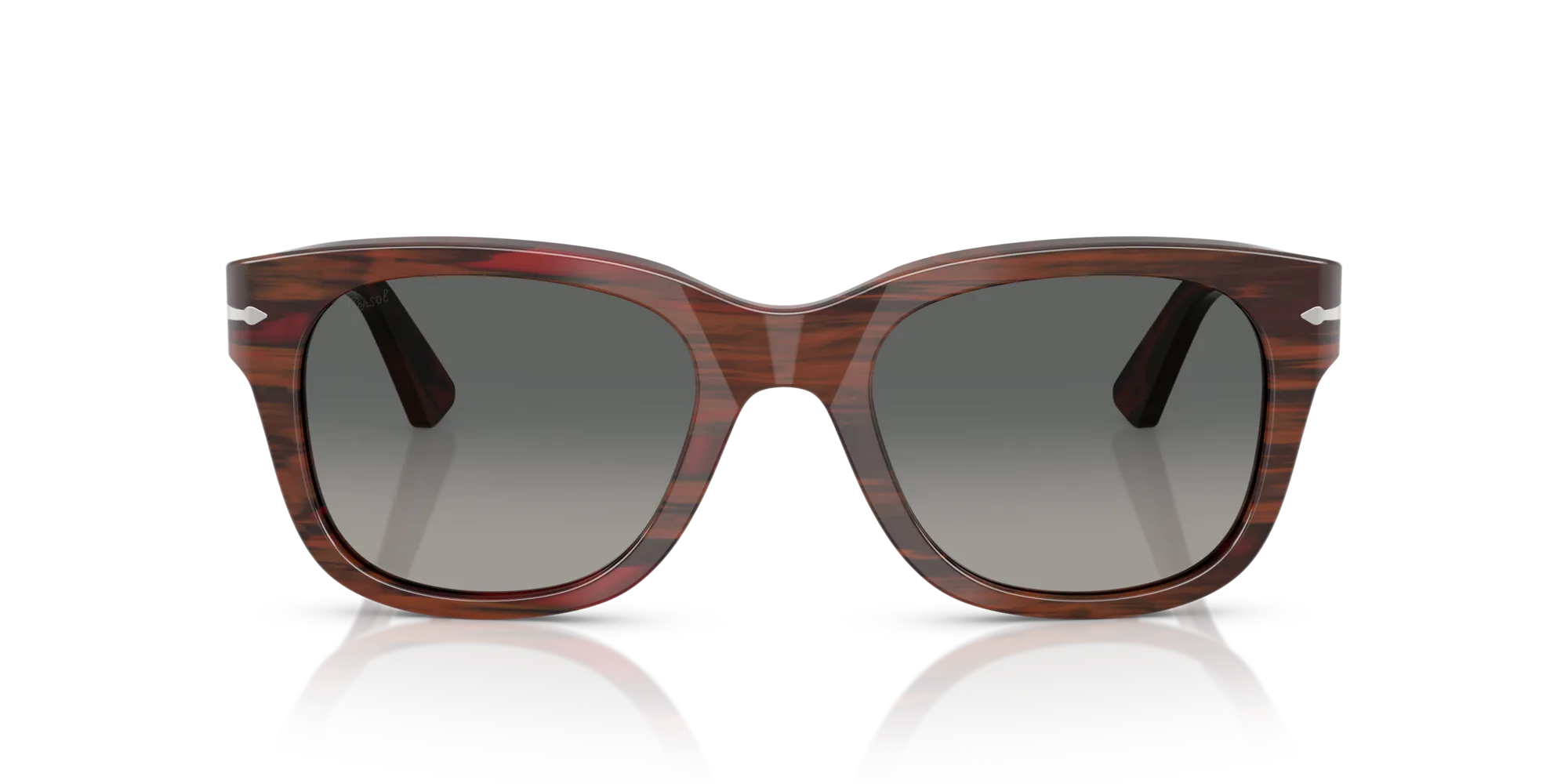 Persol PO3372S 122371 Occhiali da sole Acetato Bordeaux Grigio Squadrata Normale Sfumato - immagine 3