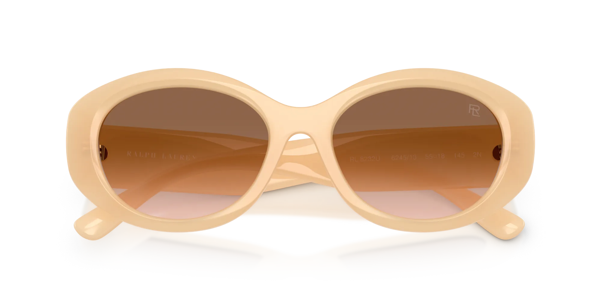 Ralph Lauren RL8232U 624513 Occhiali da sole Iniettato Rosa Marrone Rotonda Normale Sfumato - immagine 2