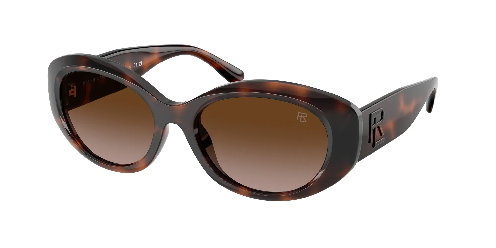 Ralph Lauren RL8232U 624113 Occhiali da sole Iniettato Tartaruga Marrone Rotonda Normale Sfumato - immagine 1