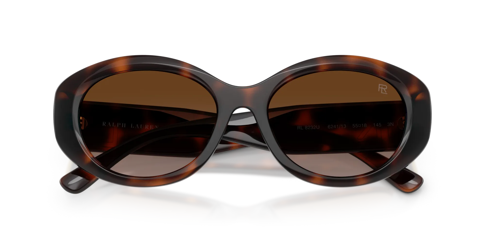 Ralph Lauren RL8232U 624113 Occhiali da sole Iniettato Tartaruga Marrone Rotonda Normale Sfumato - immagine 2