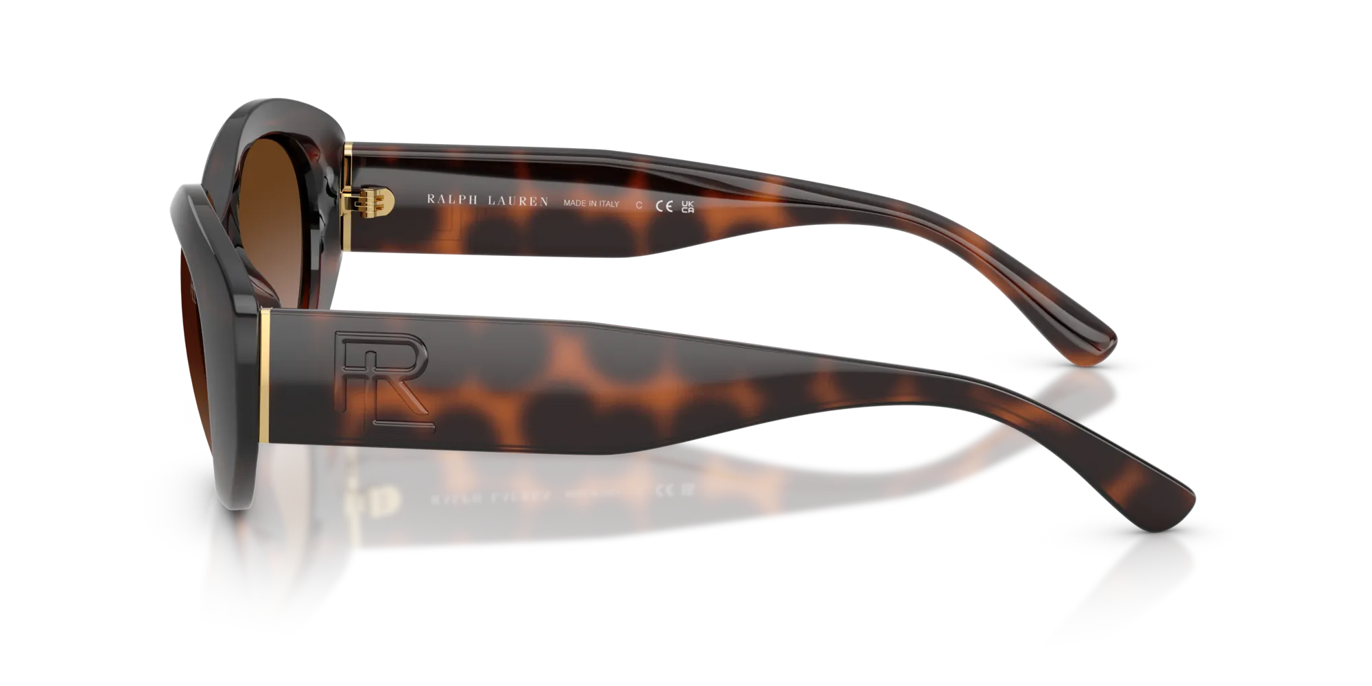 Ralph Lauren RL8232U 624113 Occhiali da sole Iniettato Tartaruga Marrone Rotonda Normale Sfumato - immagine 4