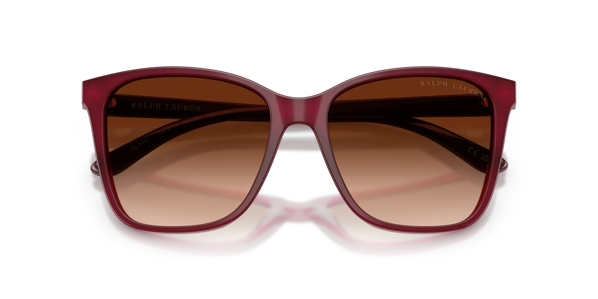 Ralph Lauren RL8201 591274 Occhiali da sole Acetato Viola Marrone Pillow Normale Sfumato - immagine 2