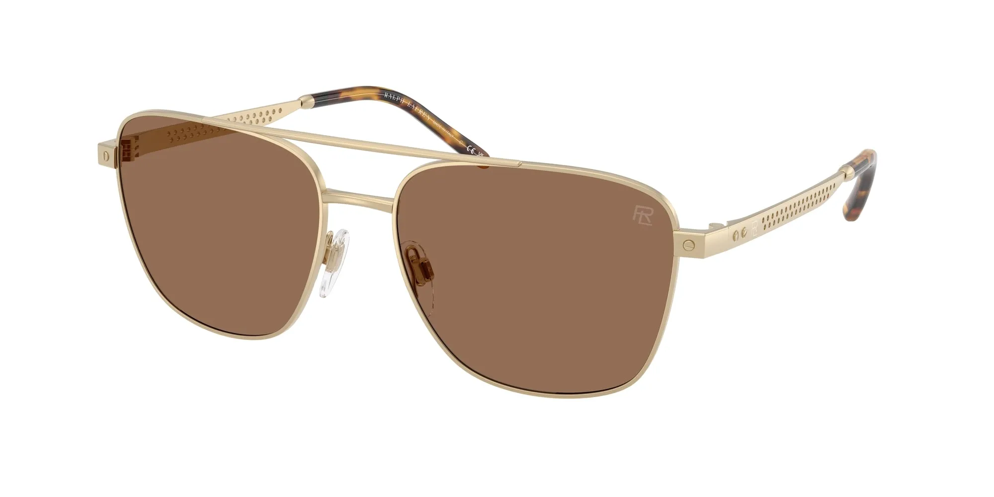 Ralph Lauren RL7091 947873 Occhiali da sole Acciaio Oro Marrone Pilot Normale - immagine 1