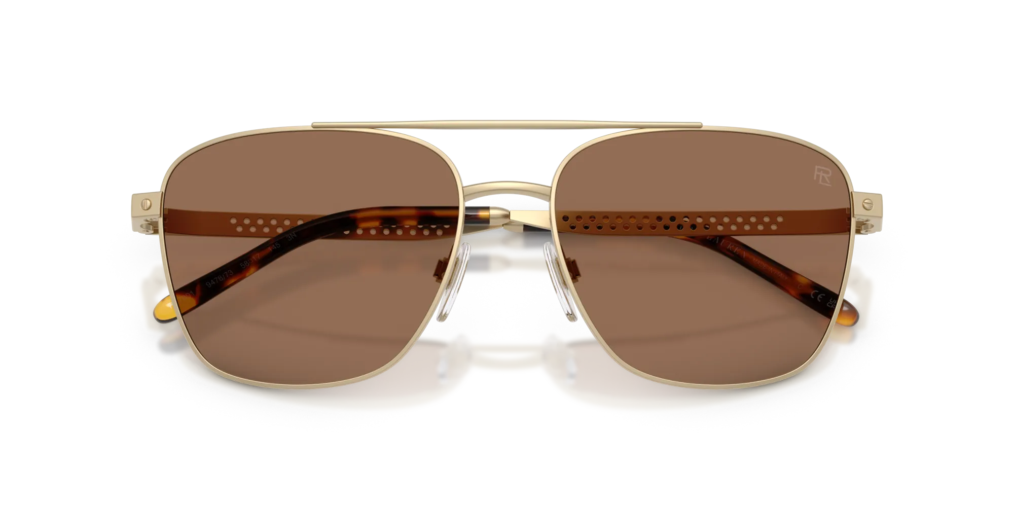 Ralph Lauren RL7091 947873 Occhiali da sole Acciaio Oro Marrone Pilot Normale - immagine 2