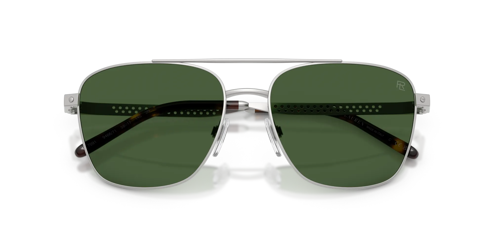 Ralph Lauren RL7091 946671 Occhiali da sole Acciaio Argento Verde Pilot Normale - immagine 2