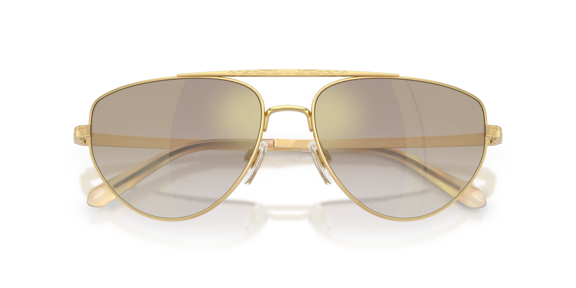 Ralph Lauren RL7090 90046E Occhiali da sole Acciaio Oro Marrone Pilot Normale Sfumato - immagine 2