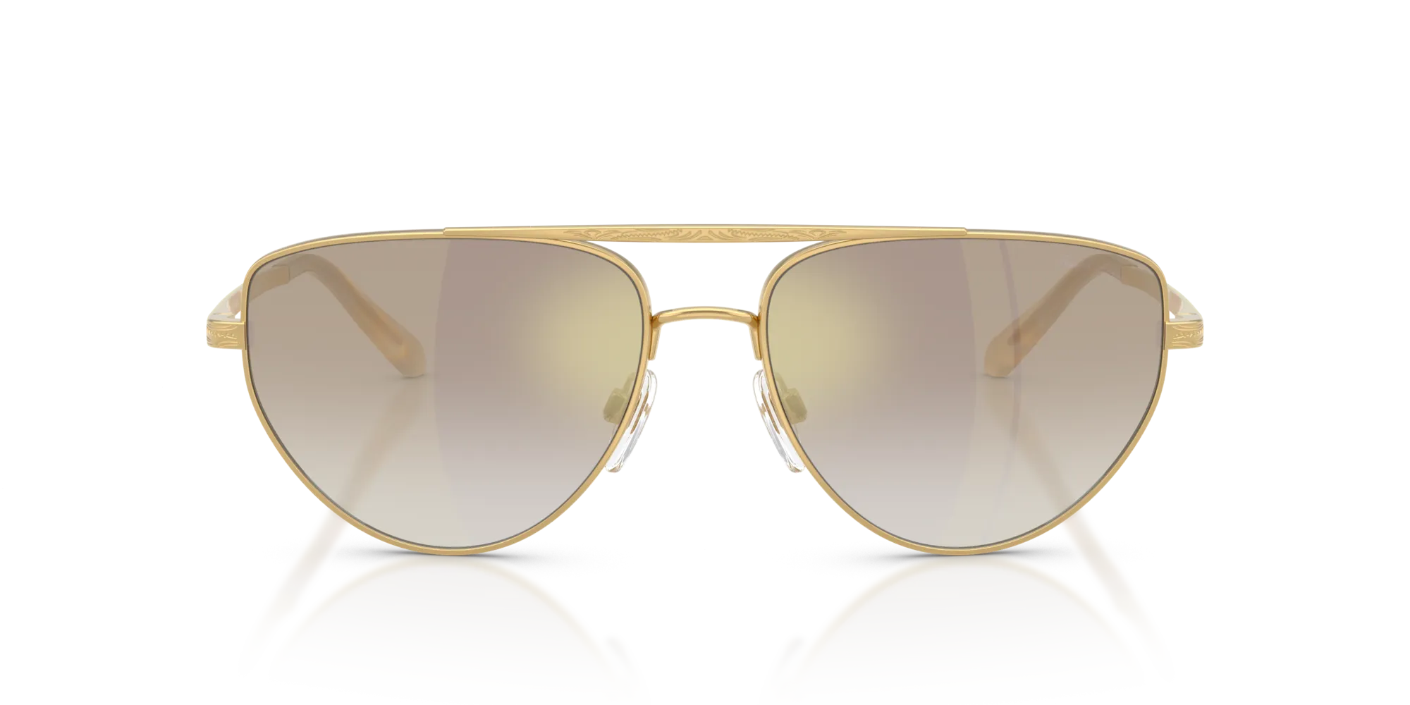 Ralph Lauren RL7090 90046E Occhiali da sole Acciaio Oro Marrone Pilot Normale Sfumato - immagine 3
