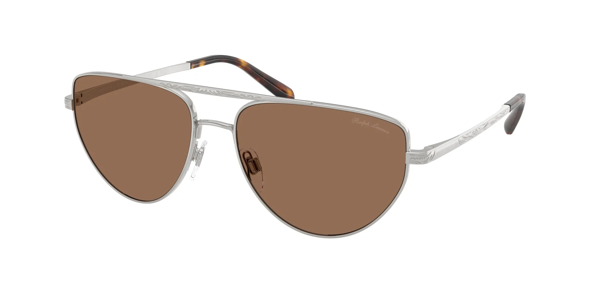 Ralph Lauren RL7090 900173 Occhiali da sole Acciaio Argento Marrone Pilot Normale - immagine 1