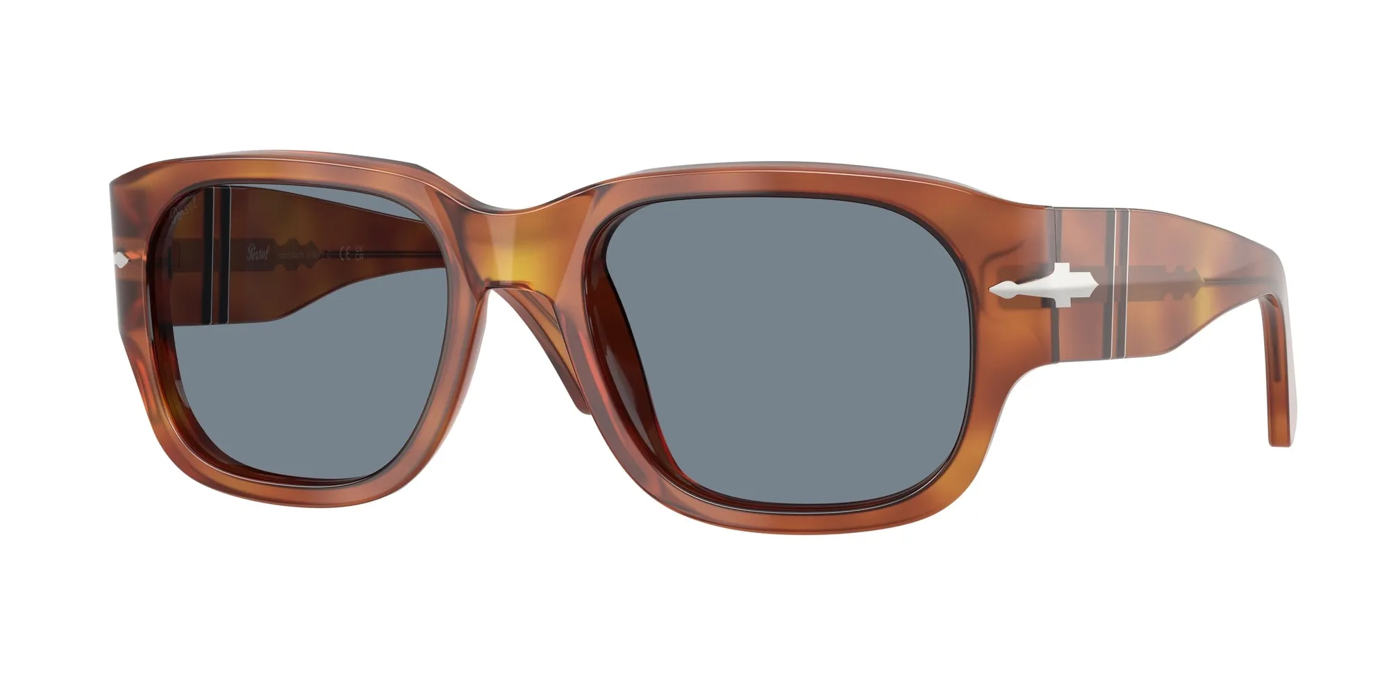 Persol PO3380S 96/56 Occhiali da sole Acetato Marrone Blu Squadrata Normale - immagine 1