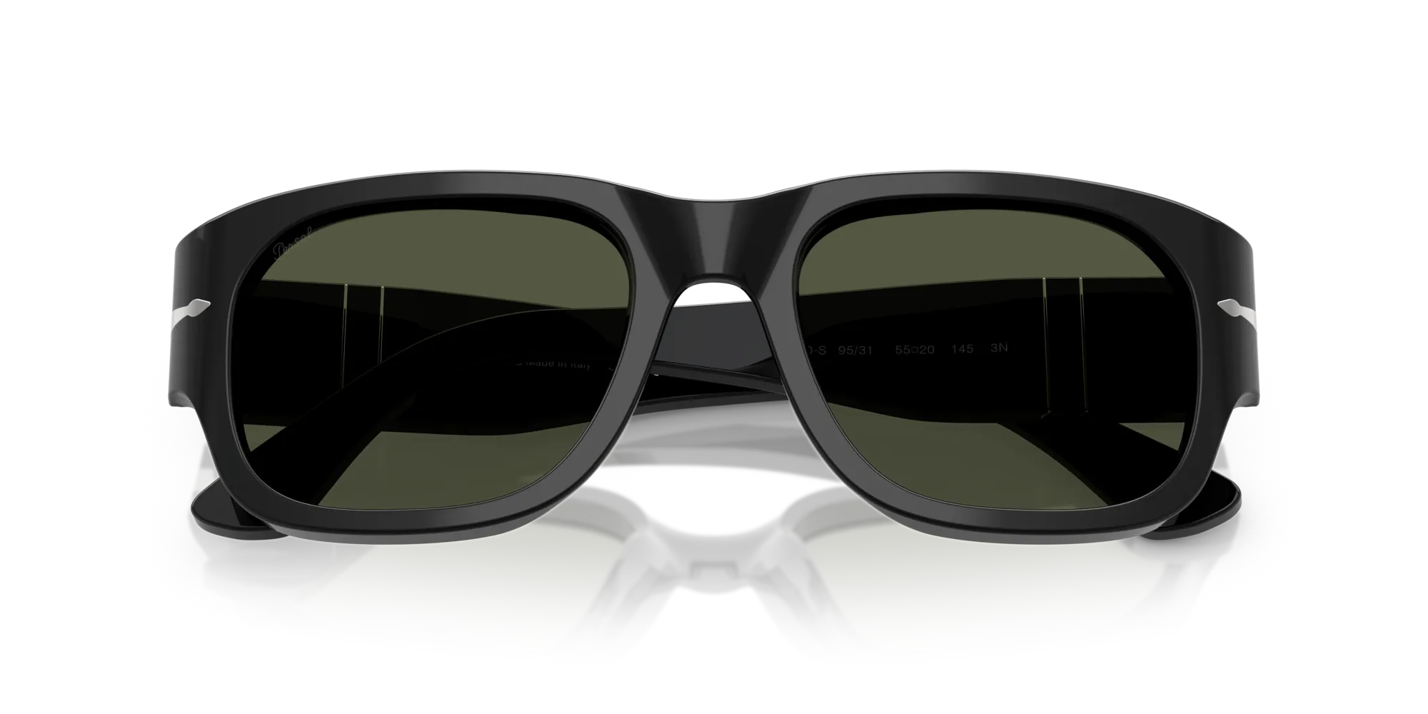Persol PO3380S 95/31 Occhiali da sole Acetato Nero Verde Squadrata Normale - immagine 2