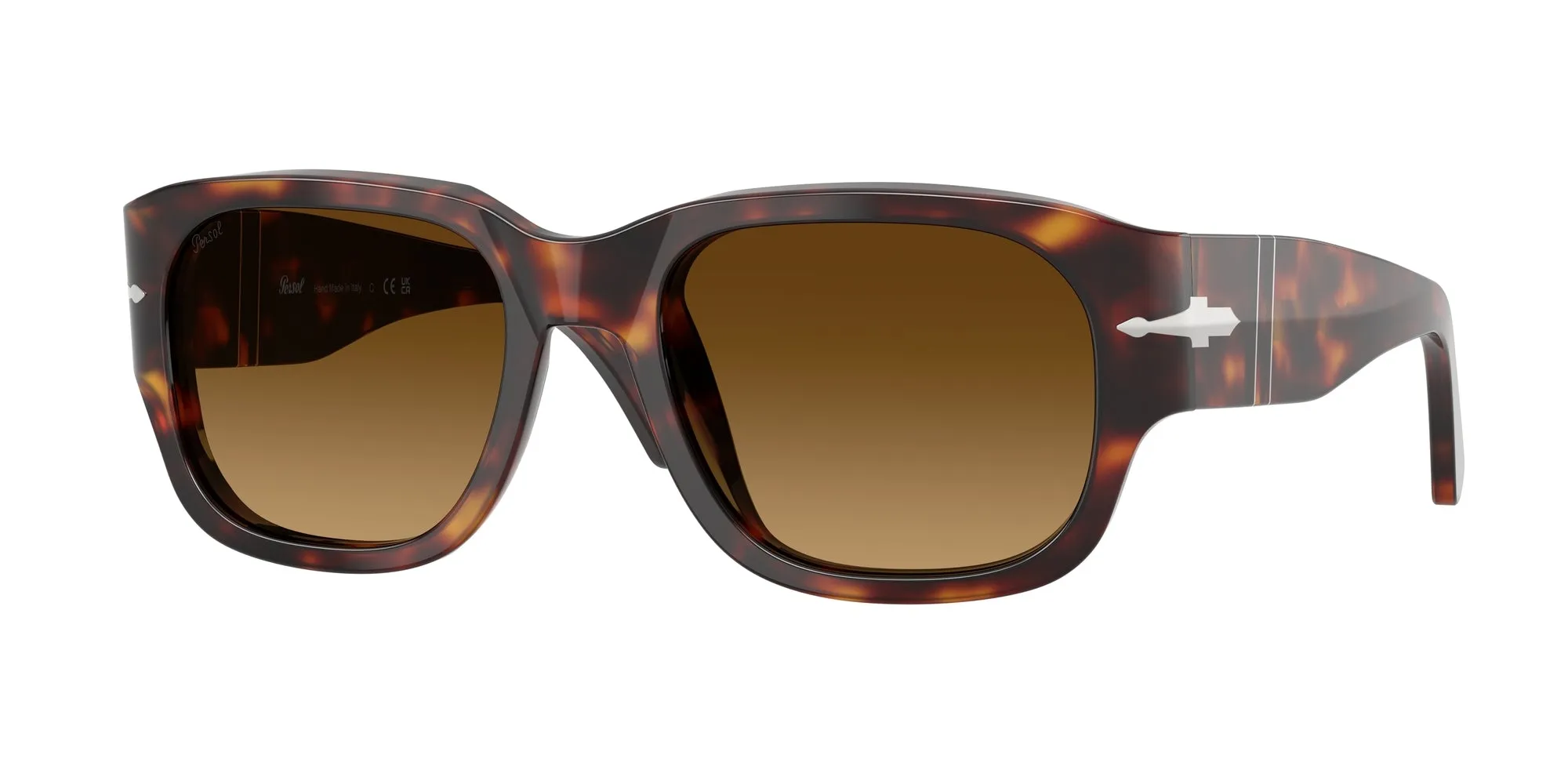 Persol PO3380S 24/85 Occhiali da sole Acetato Tartaruga Marrone Squadrata Normale Sfumato - immagine 1