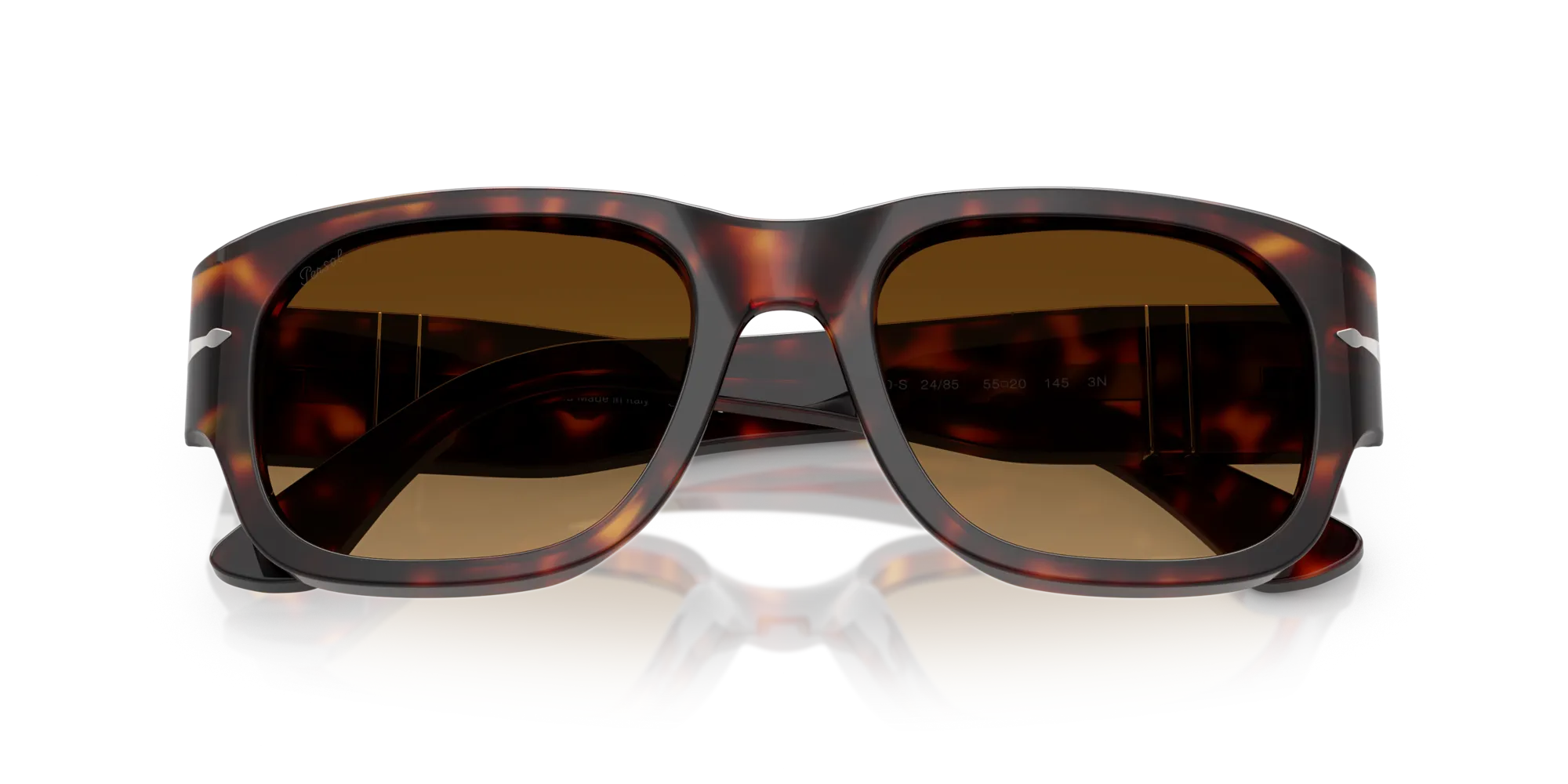 Persol PO3380S 24/85 Occhiali da sole Acetato Tartaruga Marrone Squadrata Normale Sfumato - immagine 2