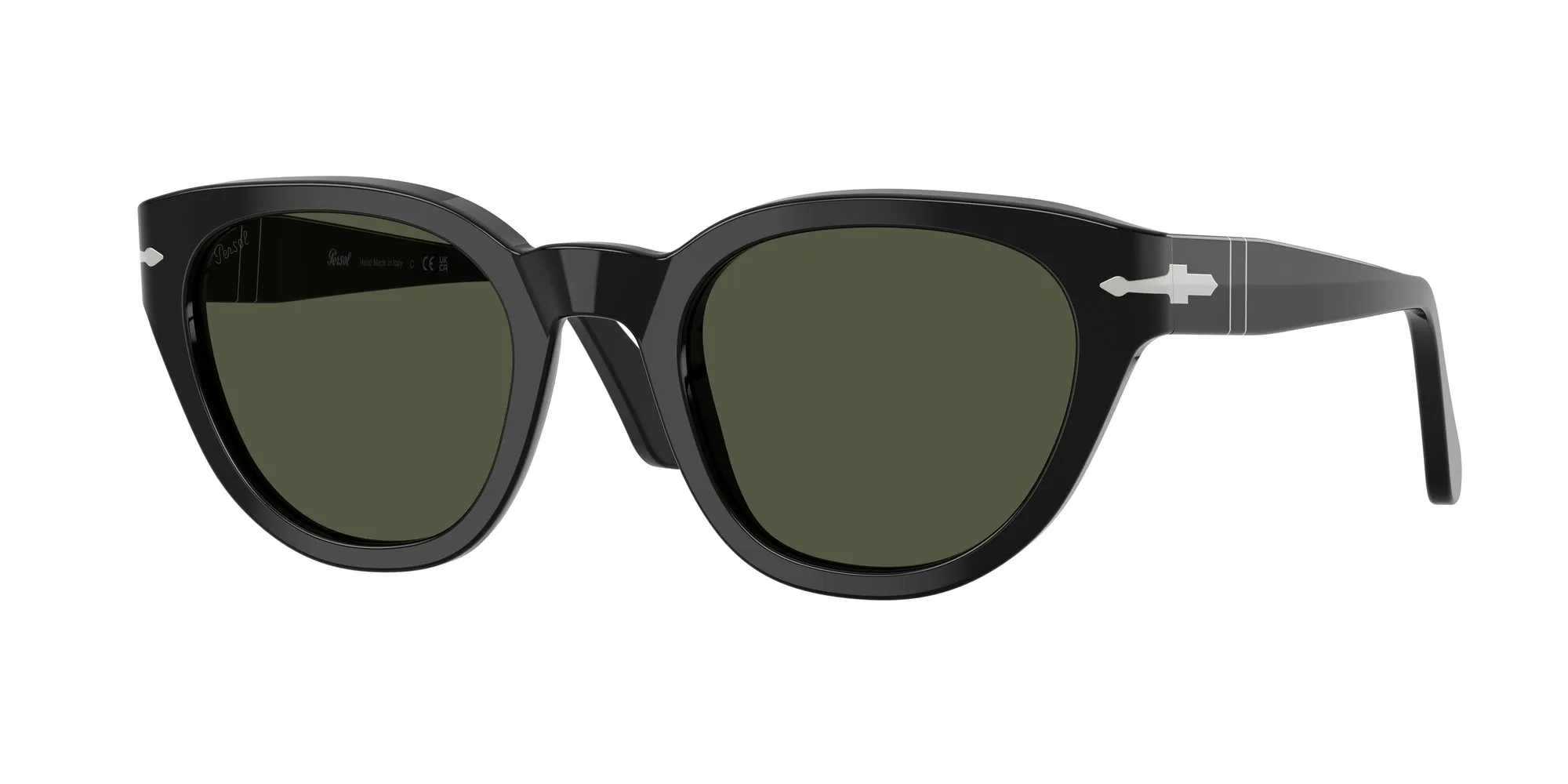 Persol PO3379S 95/31 Occhiali da sole Acetato Nero Verde Farfalla Normale - immagine 1