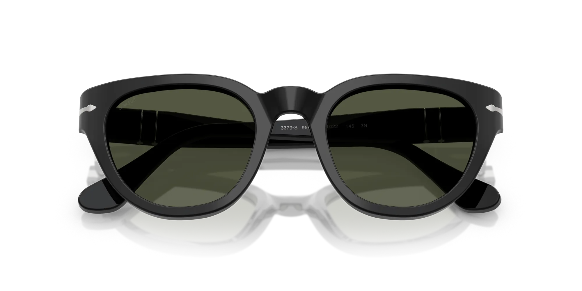 Persol PO3379S 95/31 Occhiali da sole Acetato Nero Verde Farfalla Normale - immagine 2