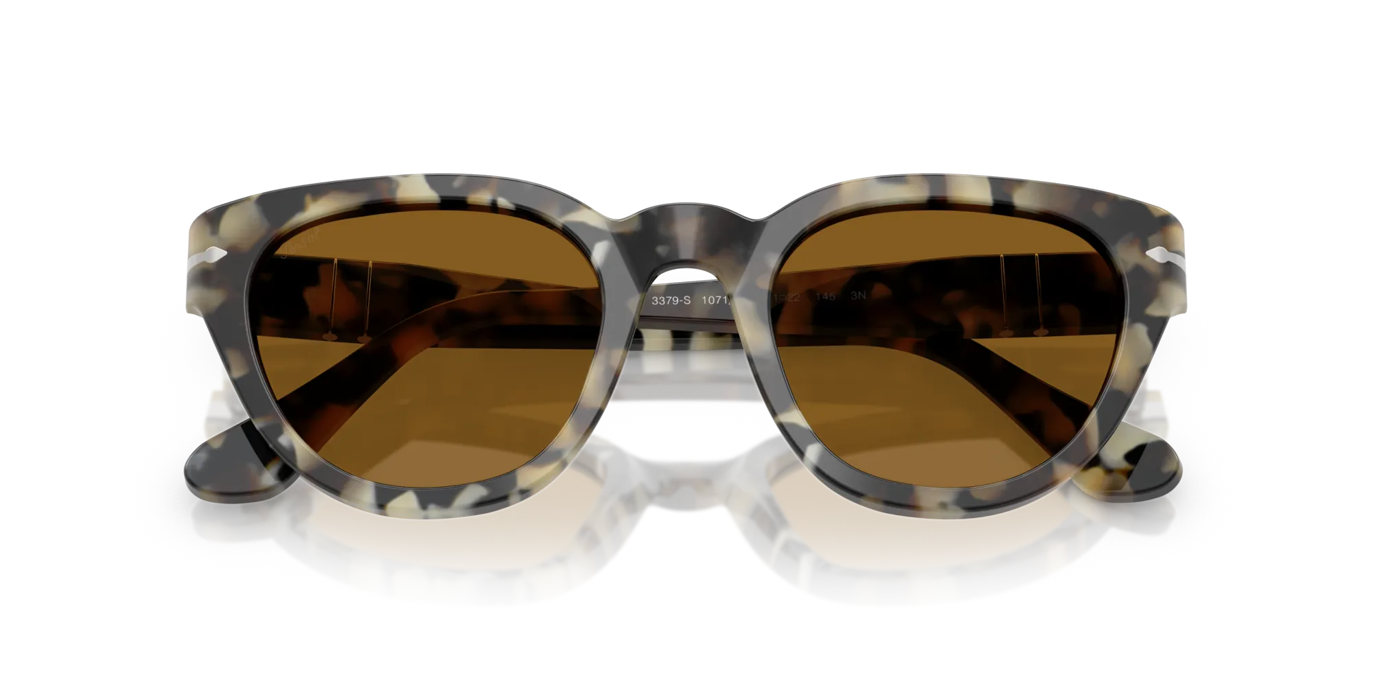 Persol PO3379S 107133 Occhiali da sole Acetato Tartaruga Marrone Farfalla Normale - immagine 2