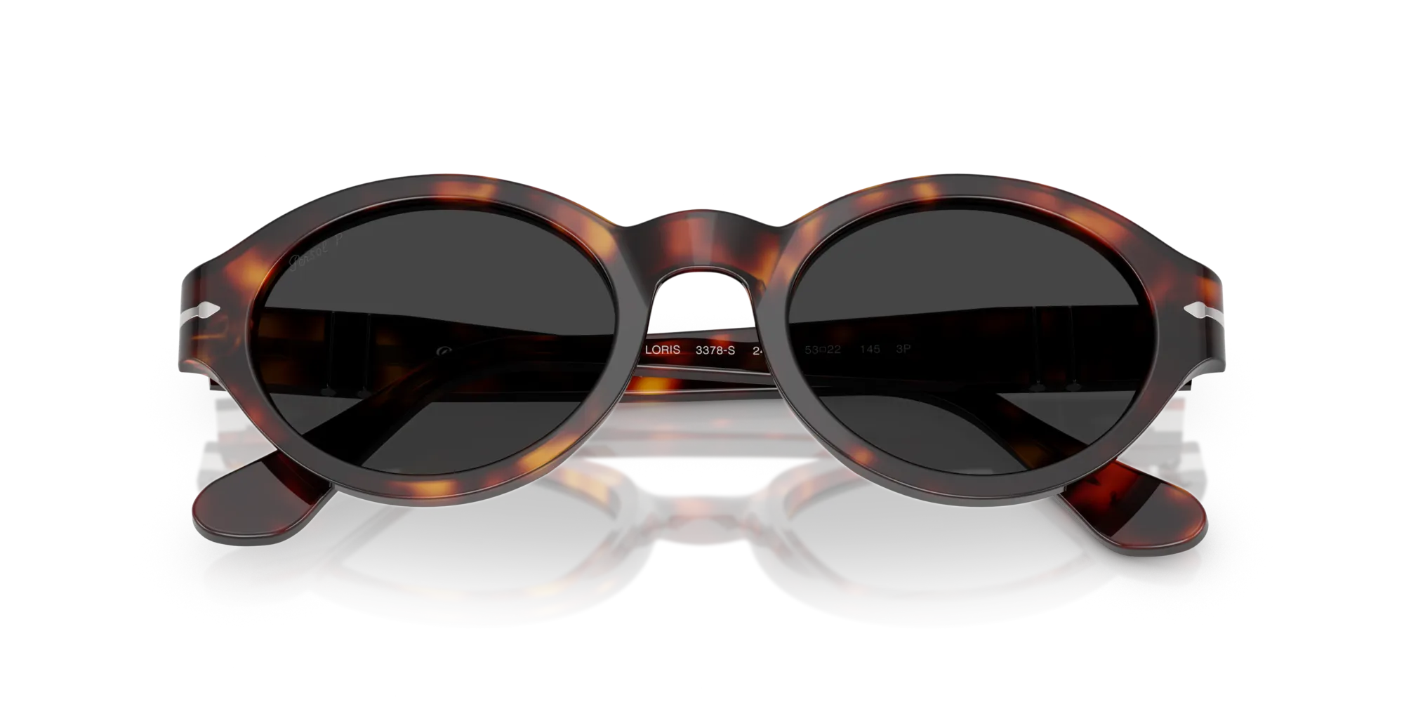 Persol PO3378S LORIS 24/48 Occhiali da sole Acetato Tartaruga Grigio Rotonda Polarizzata - immagine 2